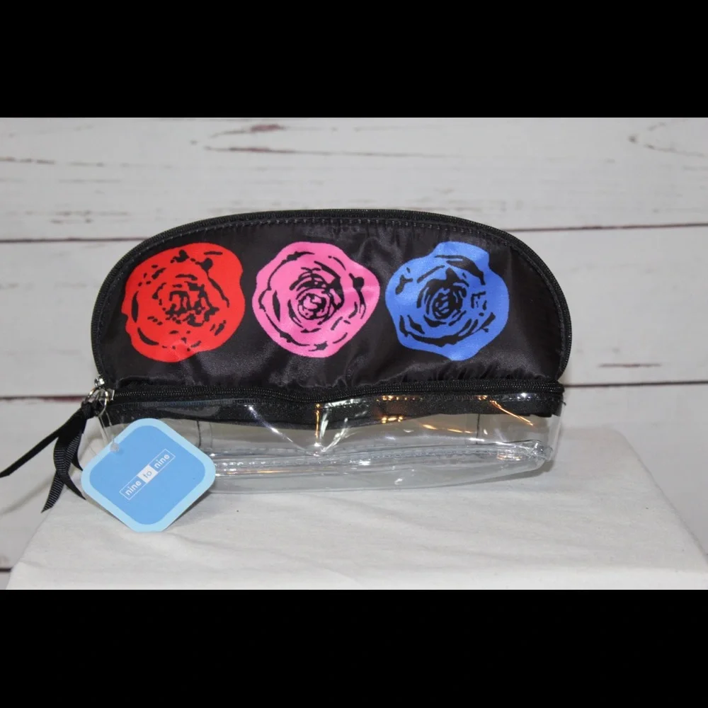2 Nine To Nine Floral Double Organizer Zip Bag